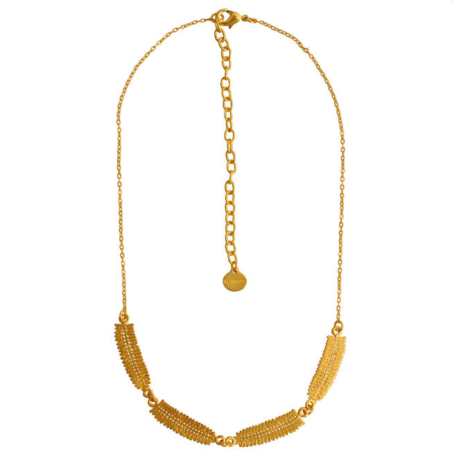 Dividivi leaf necklace 24K gold or silver plated — handcrafted Colombian jewelry by Blumart inspired by La Guajira’s nature, beauty, and resilience