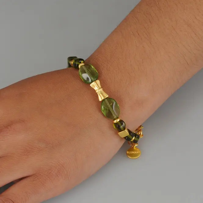 Olive Czech Beads Bracelet