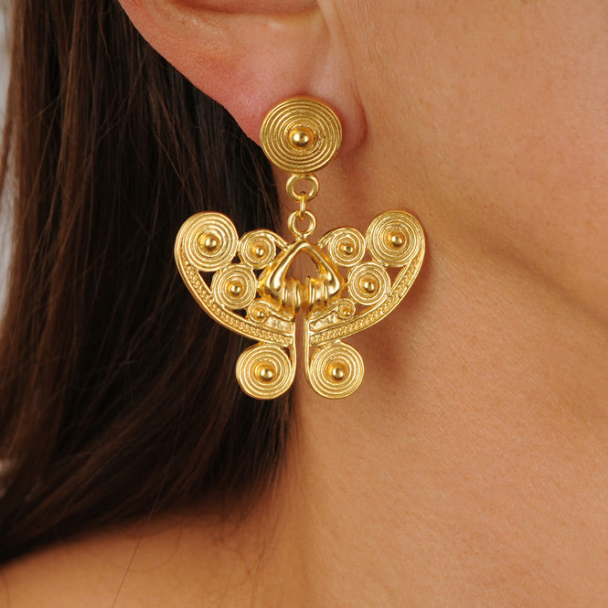 Tairona Butterfly Nose Ornament Earrings