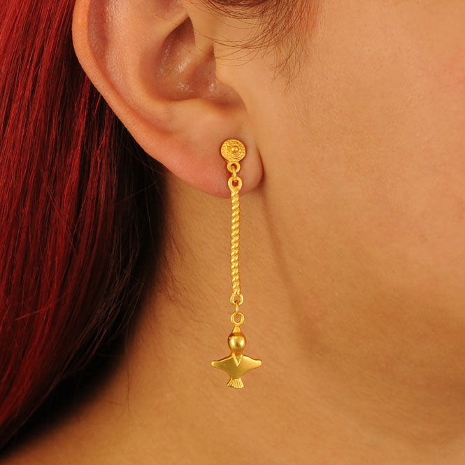 Tolima bird in flight long earrings
