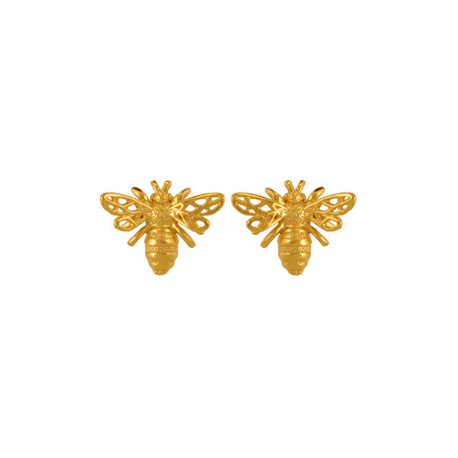 Golden Flight of Life bee stud earrings