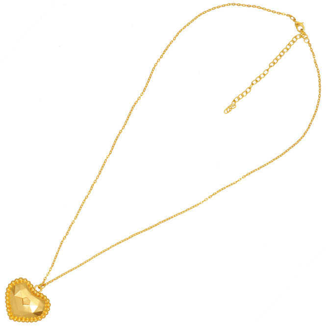 Long Chain Necklace with Resilient Heart Pendant