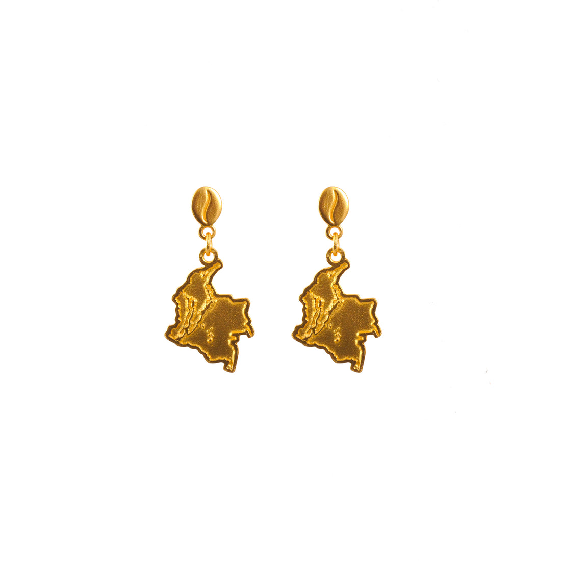 Relief Colombia map earrings
