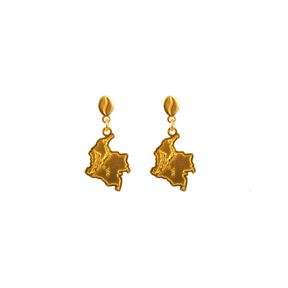 Relief Colombia map earrings