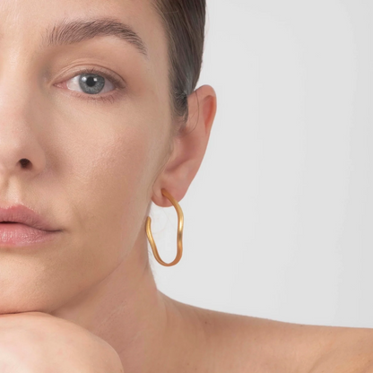 Large Golden Trail Hoop Earrings