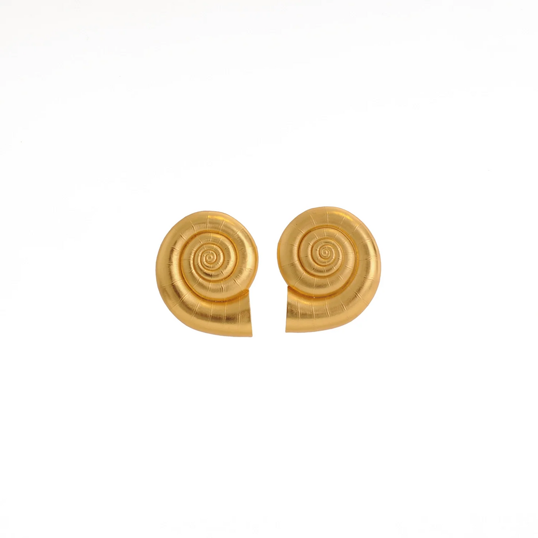 Large Golden Refugio Snail Earrings