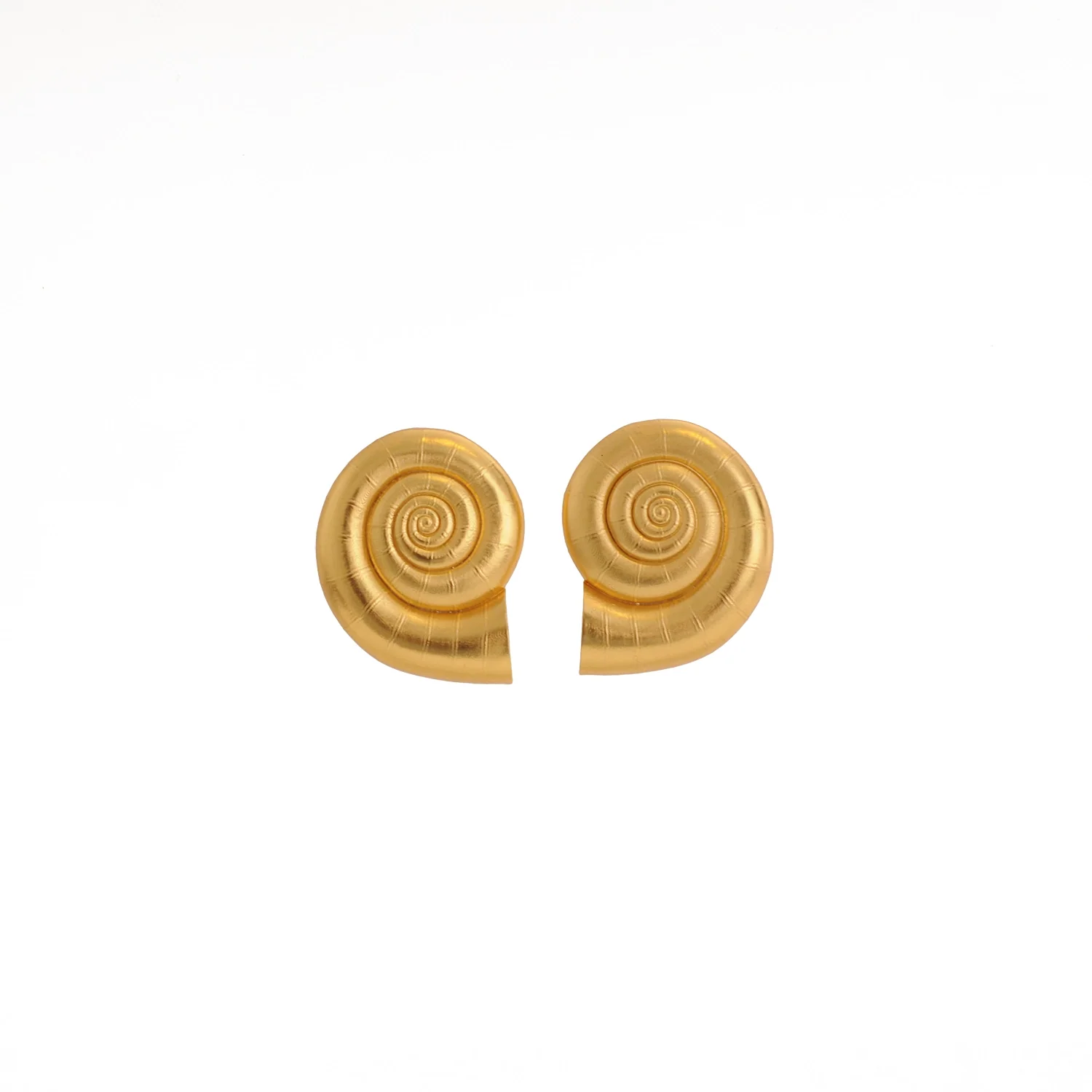 Large Golden Refugio Snail Earrings