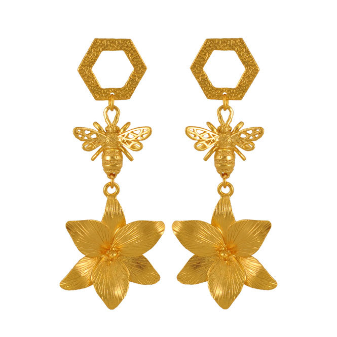 Golden Flight of Life long earrings