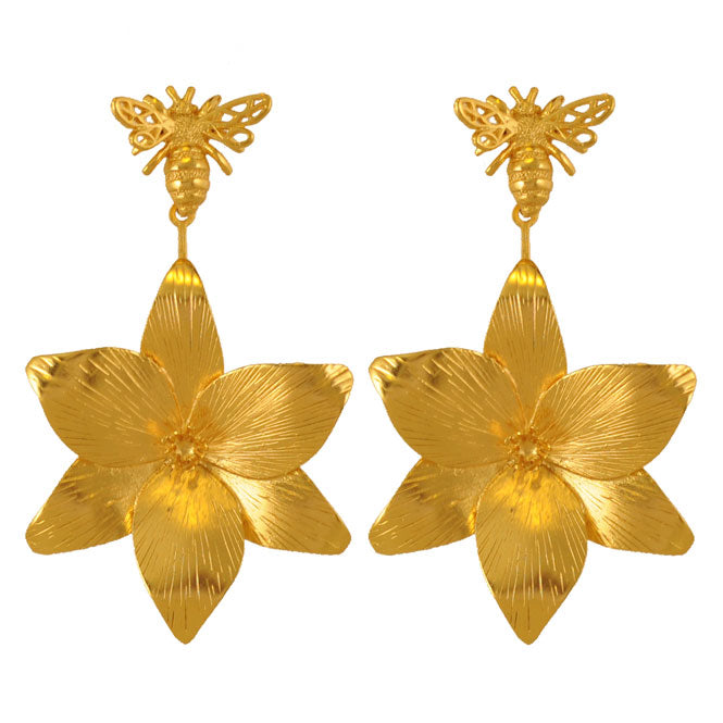 Golden Flight of Life long earrings