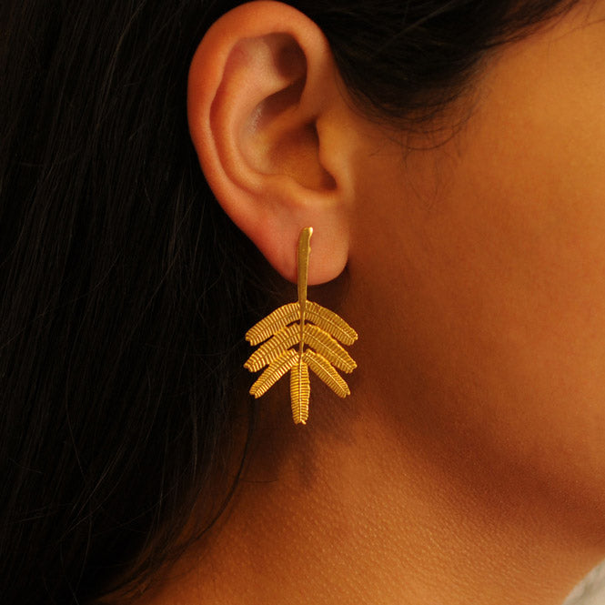 Dividivi branch earrings