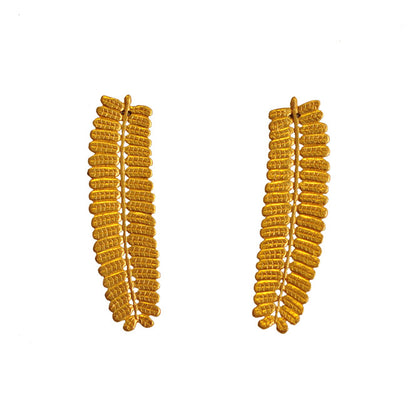 Leaf Dividivi long earrings