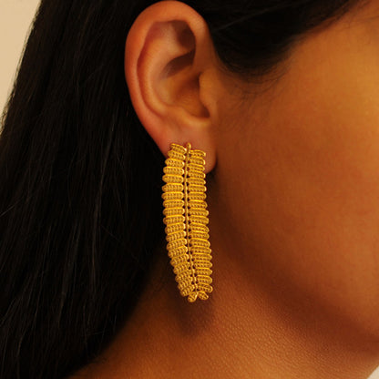 Leaf Dividivi long earrings