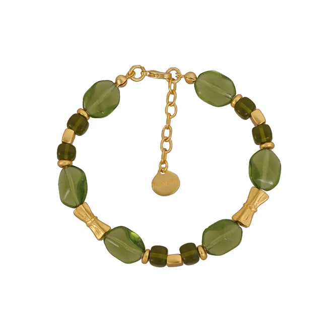 Olive Czech Beads Bracelet