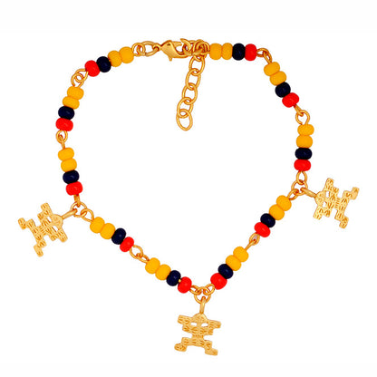 COLOMBIA BRACELET WITH 3 MINI PECTORAL CHARMS TOLIMA