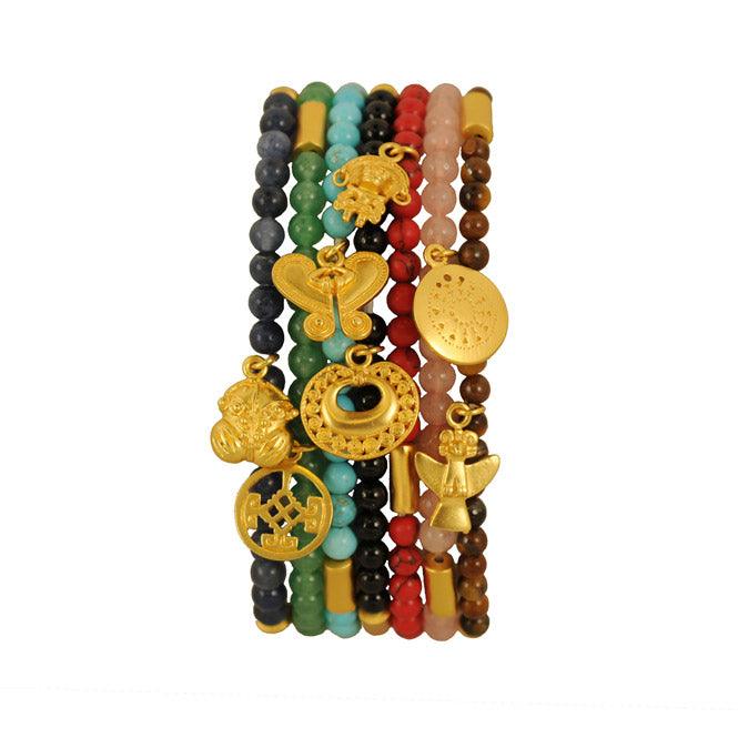 Weekly Bracelets with Semiprecious Stones and Charms