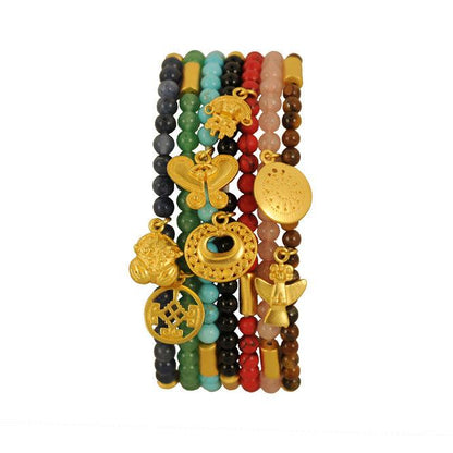 Weekly Bracelets with Semiprecious Stones and Charms