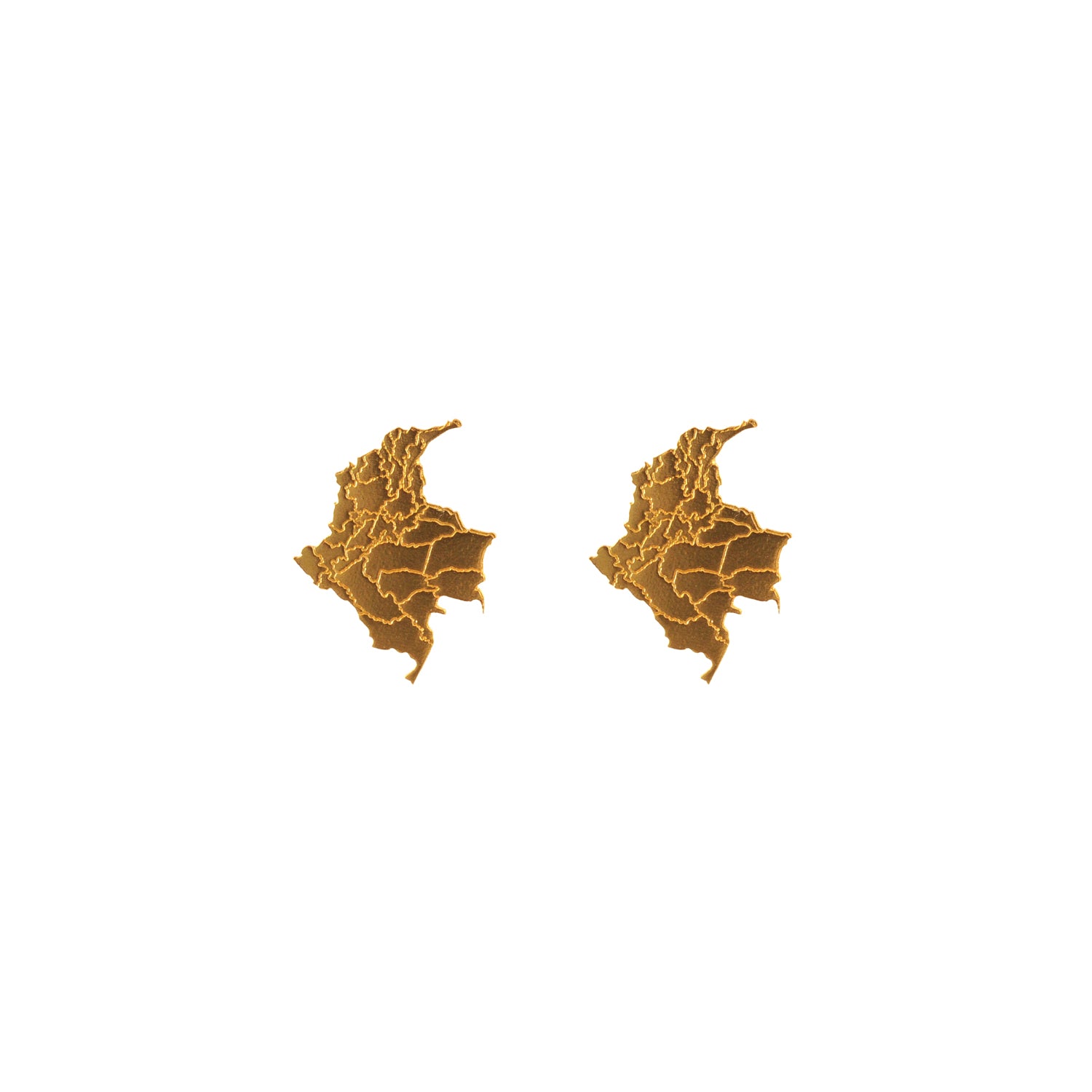 Colombia map with departments stud earrings