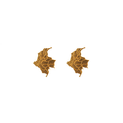 Colombia map with departments stud earrings