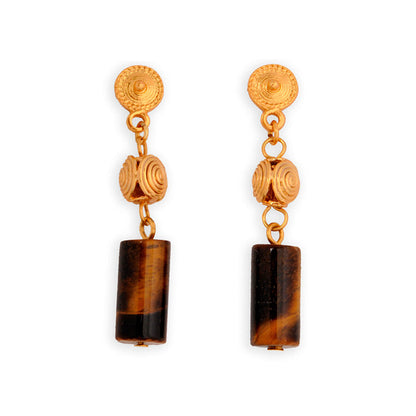 Semi-precious Stone Earrings Tube