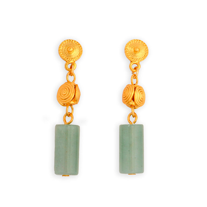 Semi-precious Stone Earrings Tube