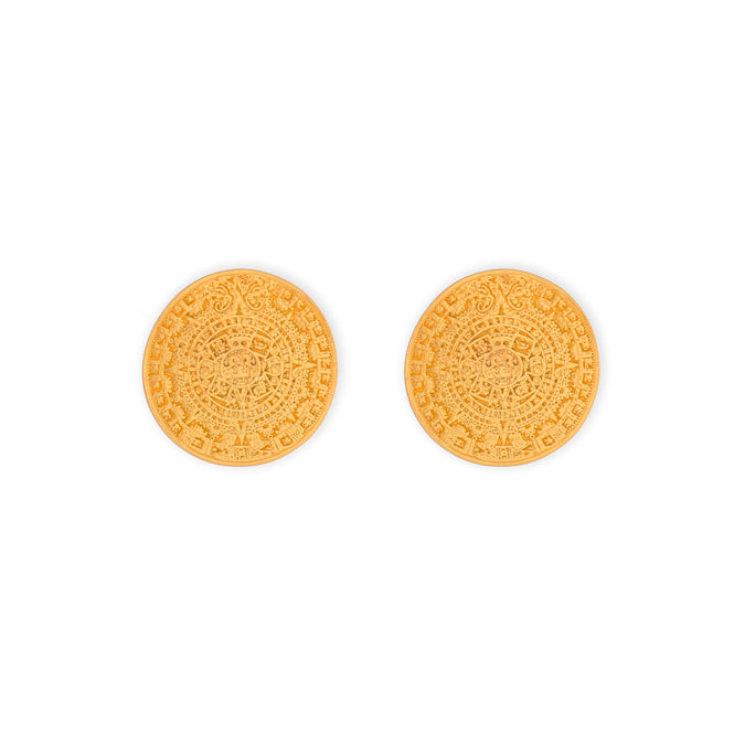 Aztec Calendar Stud Earrings