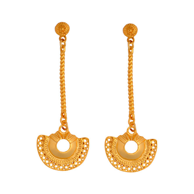 Tairona Semilunar Nose Ornament Long Earrings