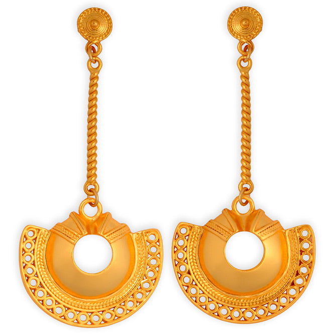 Tairona Semilunar Nose Ornament Long Earrings