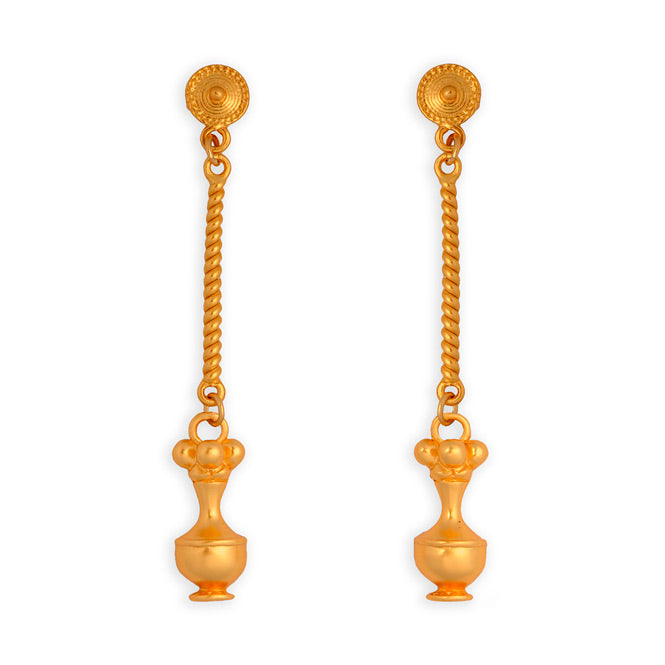 Quimbaya Poporo Long Earrings