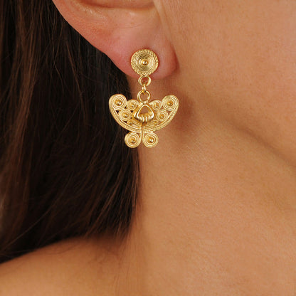 Tairona Butterfly Nose Ornament Earrings