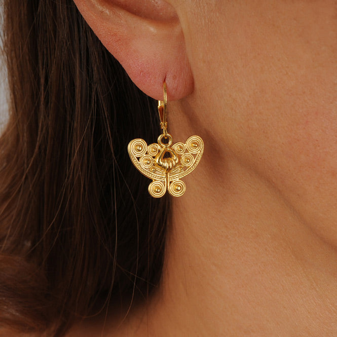 Tairona Butterfly Nose Ornament Earrings