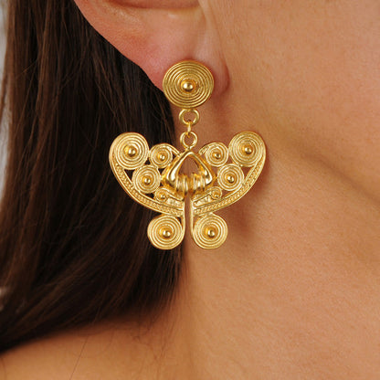 Tairona Butterfly Nose Ornament Earrings