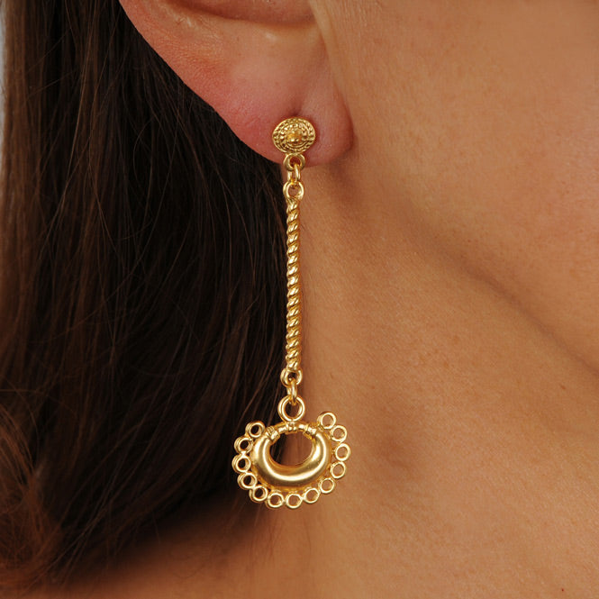 Tairona Thirteen-Ring Nose Ornament Long Earrings