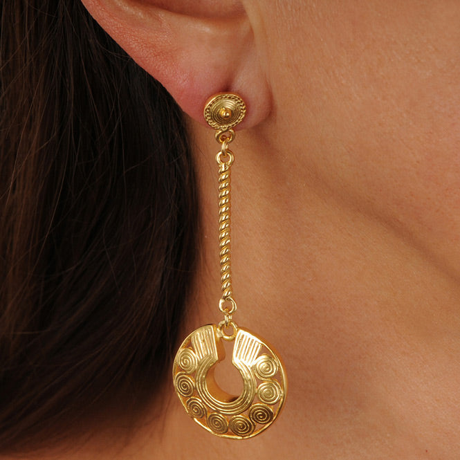 Quimbaya Circles Nose Ornament Long Earrings