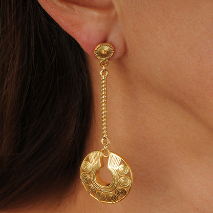 Quimbaya Circles Nose Ornament Long Earrings