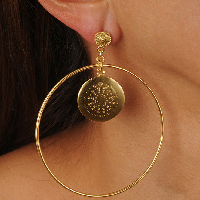 Muisca Pectoral Hoop Earrings