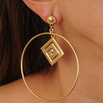 Calima Typical Decoration Hoop Earrings