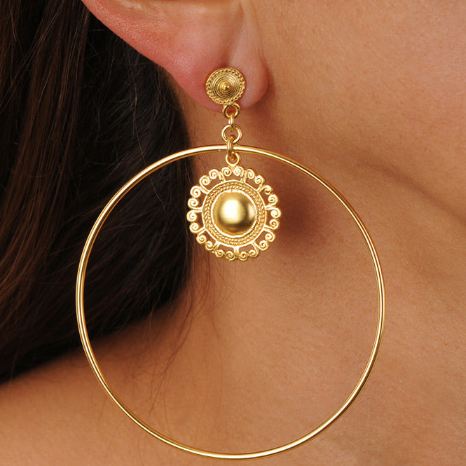 Tolima Round Pectoral Hoop Earrings