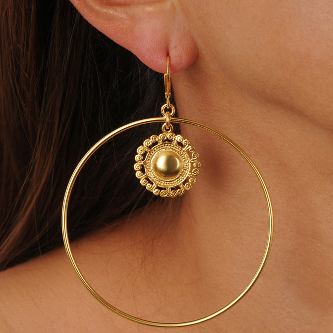 Tolima Round Pectoral Hoop Earrings