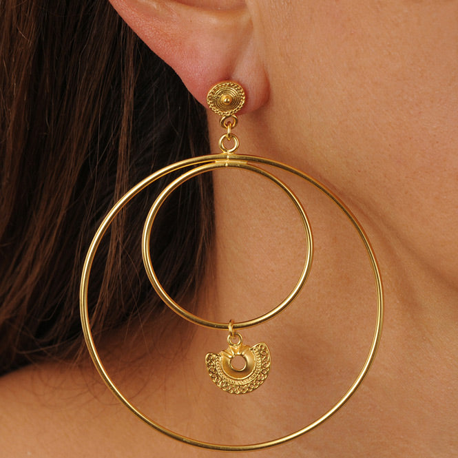 Tairona Semilunar Nose Ornament Hoop Earrings