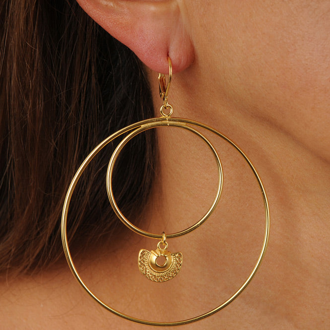 Tairona Semilunar Nose Ornament Hoop Earrings