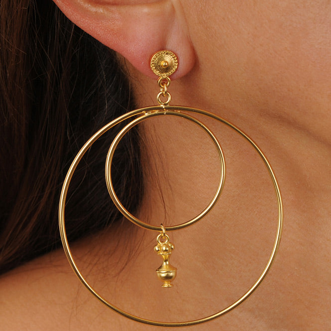 Quimbaya Poporo Hoop Earrings