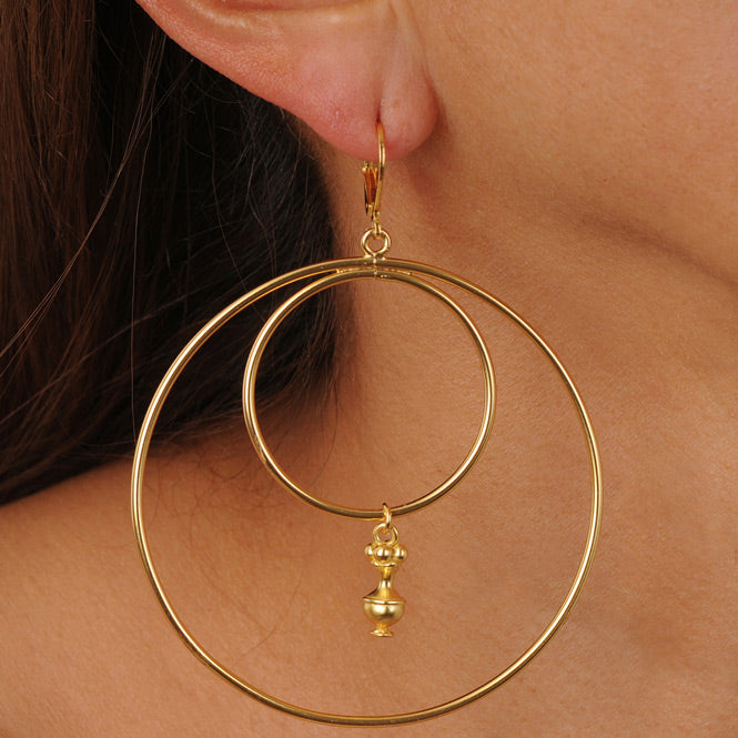 Quimbaya Poporo Hoop Earrings