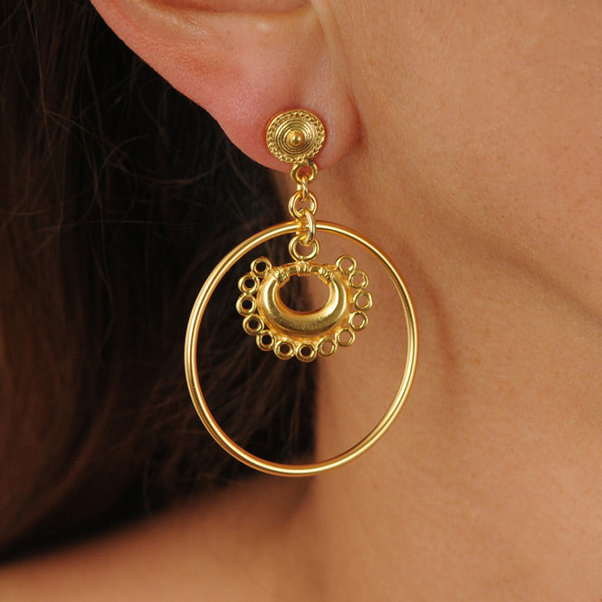 Tairona Thirteen-Ring Nose Ornament Hoop Earrings