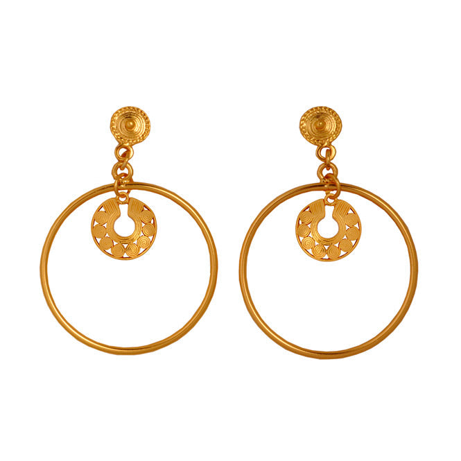 Quimbaya Circles Nose Ornament Hoop Earrings