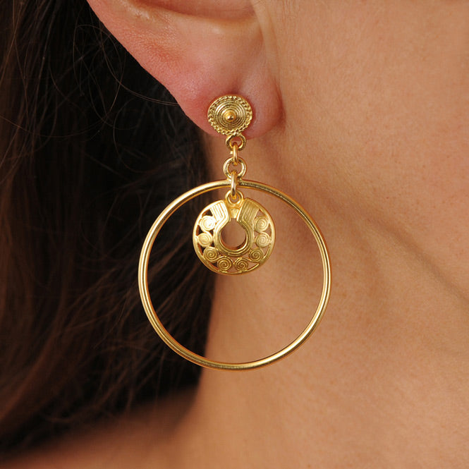 Quimbaya Circles Nose Ornament Hoop Earrings