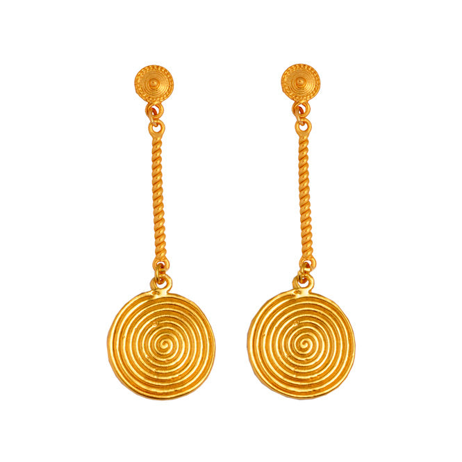 Quimbaya Pectoral Long Earrings