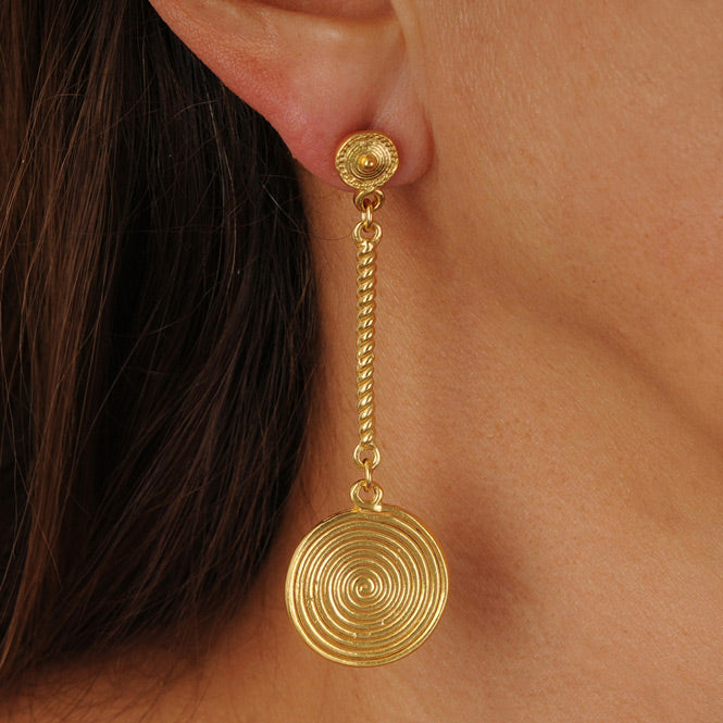 Quimbaya Pectoral Long Earrings