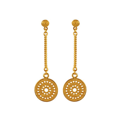 Muisca Solar Pectoral Long Earrings