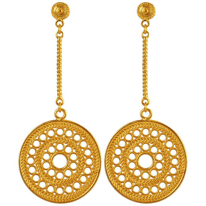 Muisca Solar Pectoral Long Earrings