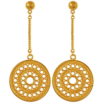 Muisca Solar Pectoral Long Earrings